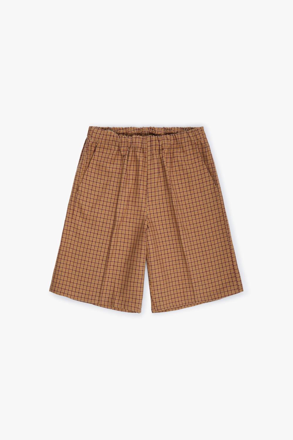 Piacenza 1733 Bermuda micro check cammello e bordeaux Sottocosto