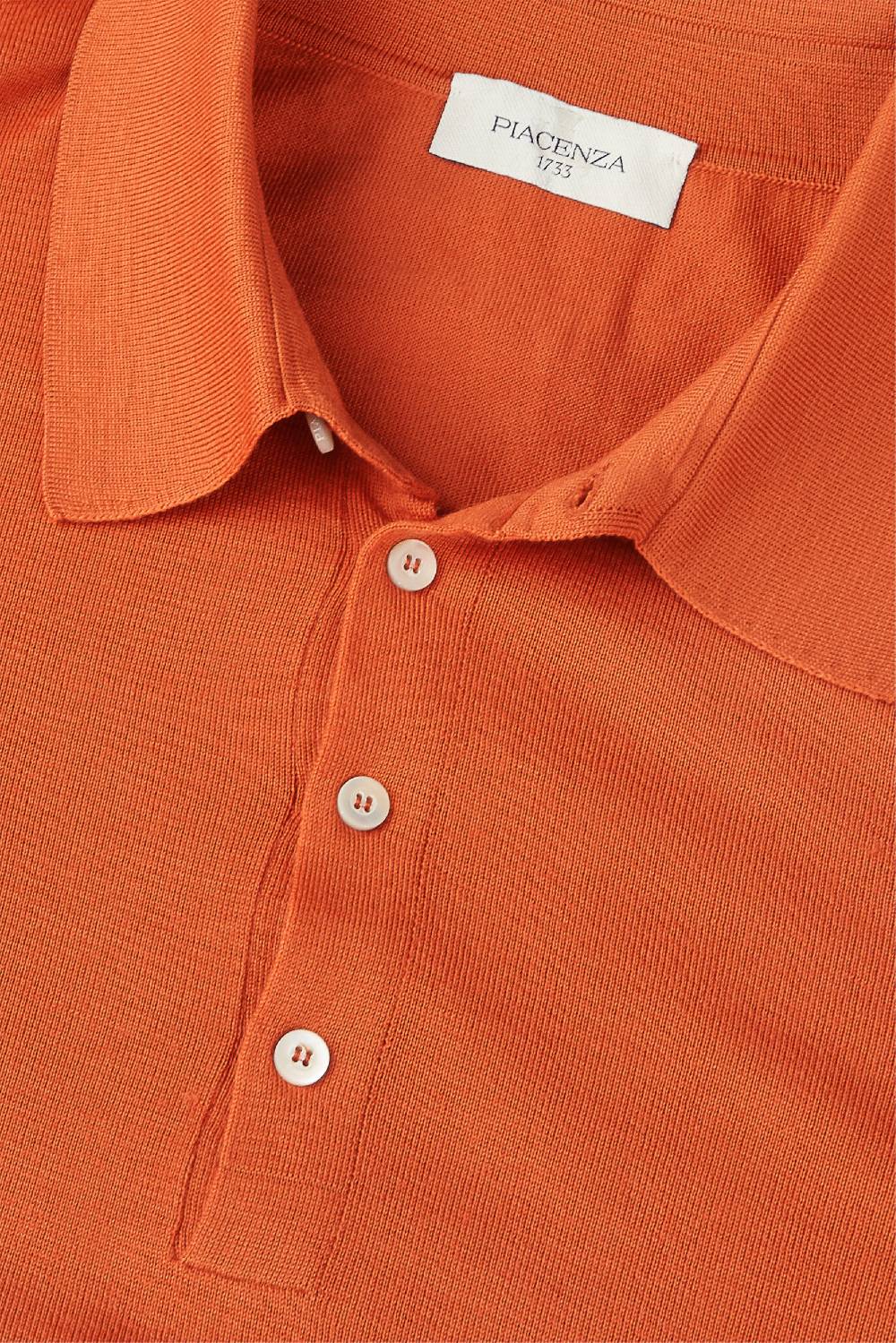 Piacenza 1733 Polo lana merino super fine arancio Online