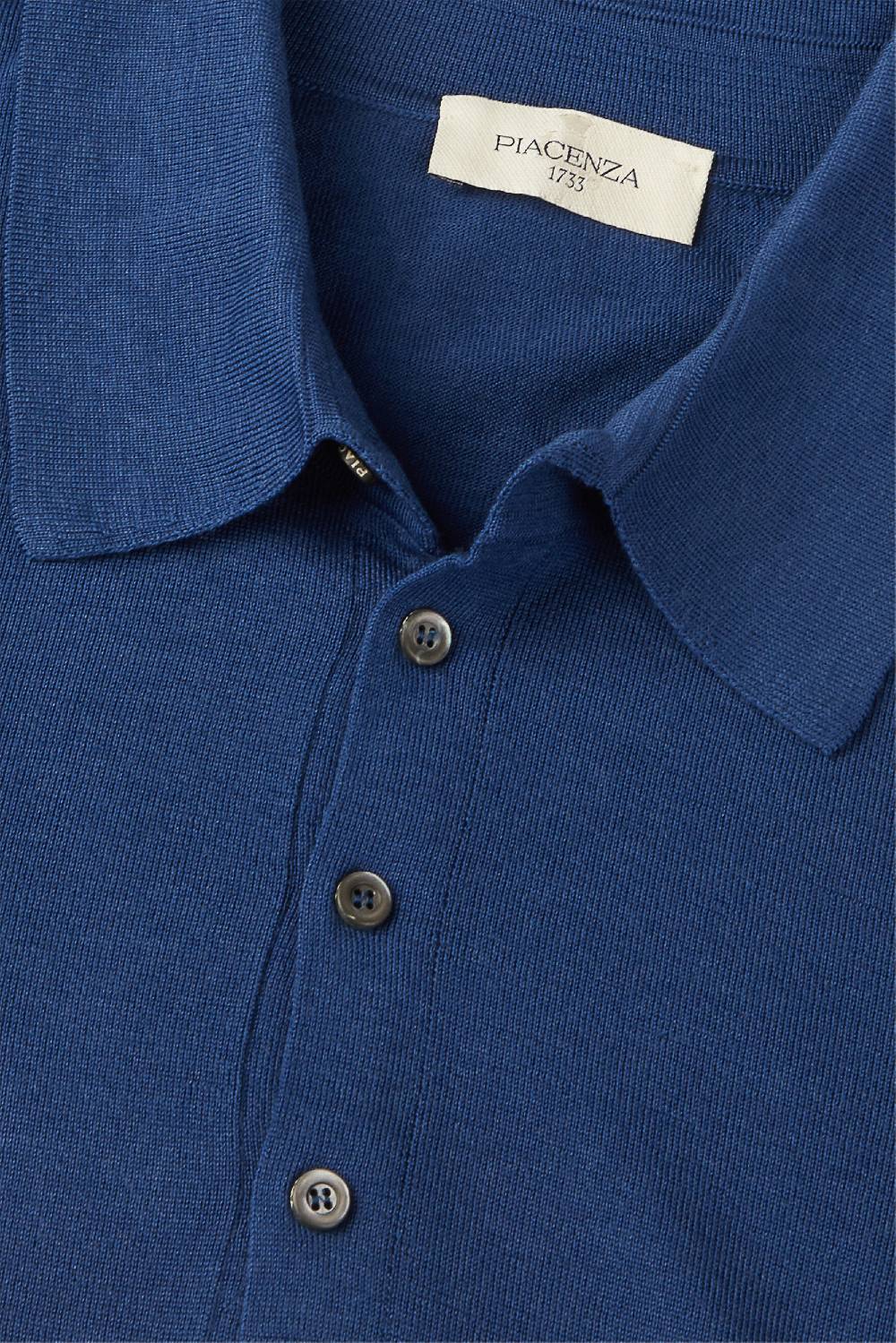 Piacenza 1733 Polo lana merino super fine blu Vendita