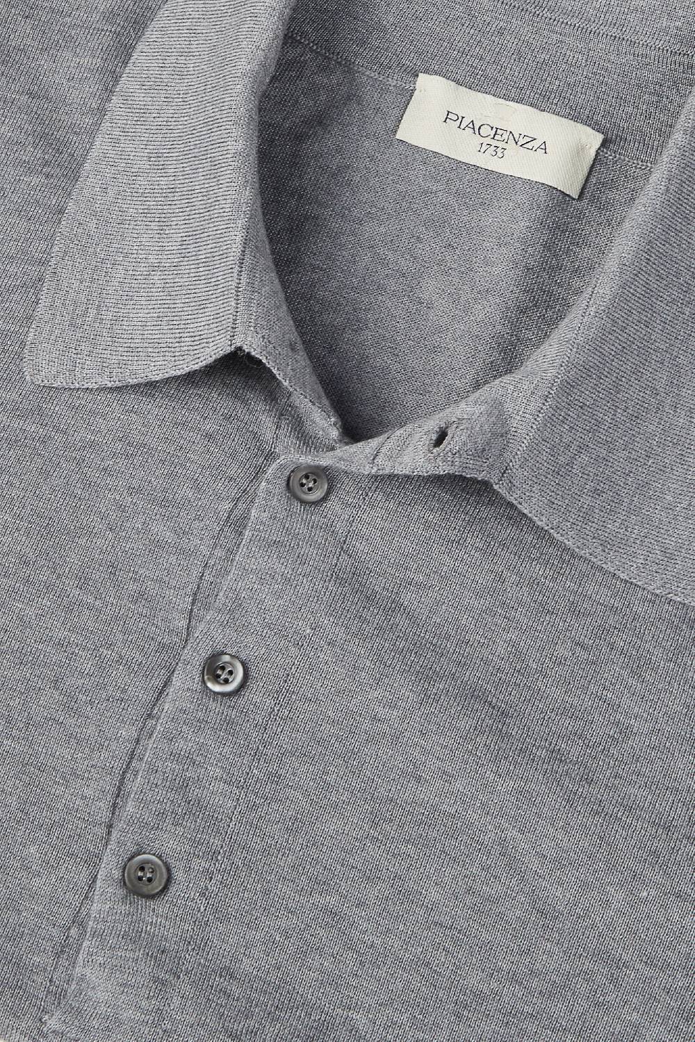 Piacenza 1733 Polo lana merino super fine grigio chiaro Pezzi Unici