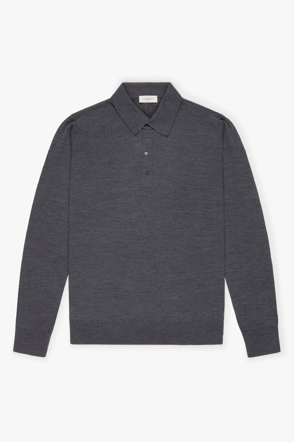 Piacenza 1733 Polo lana merino super fine antracite Hotsell