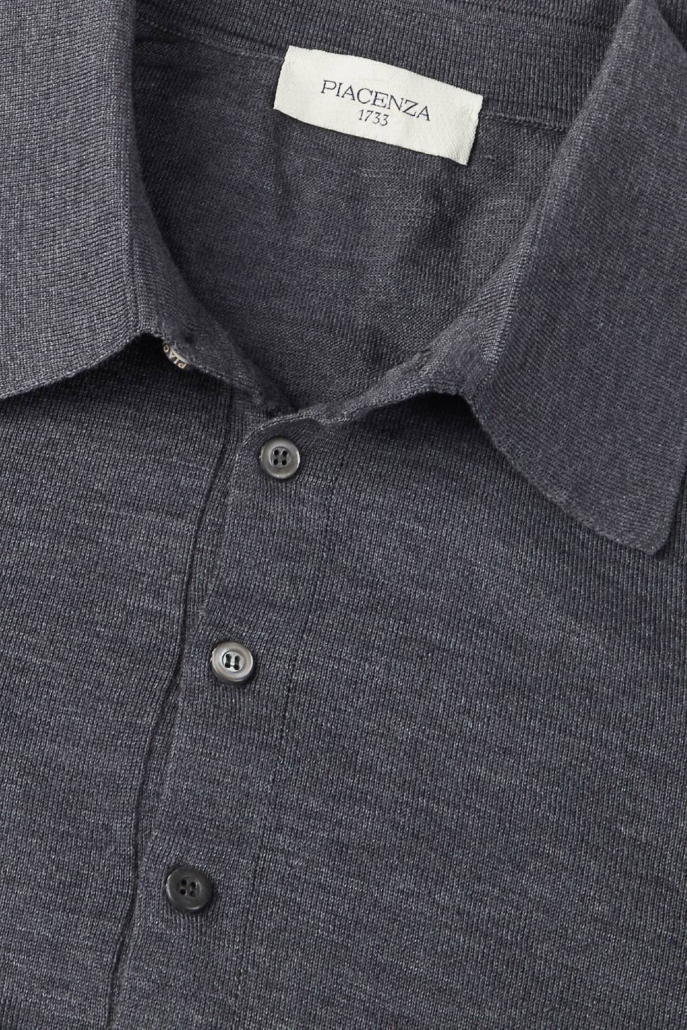 Piacenza 1733 Polo lana merino super fine antracite Hotsell
