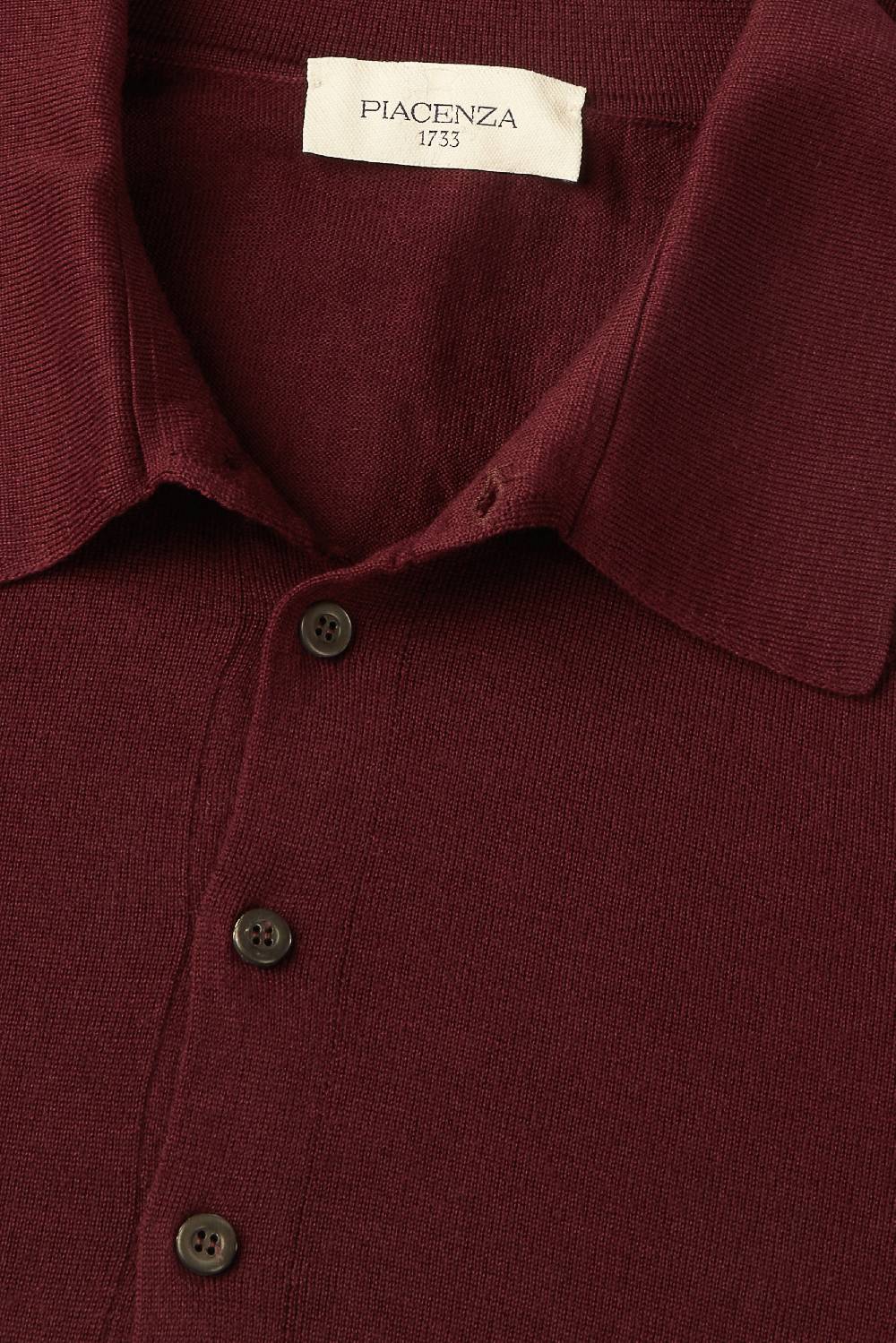 Piacenza 1733 Polo lana merino super fine bordeaux Saldi Di Fabbrica