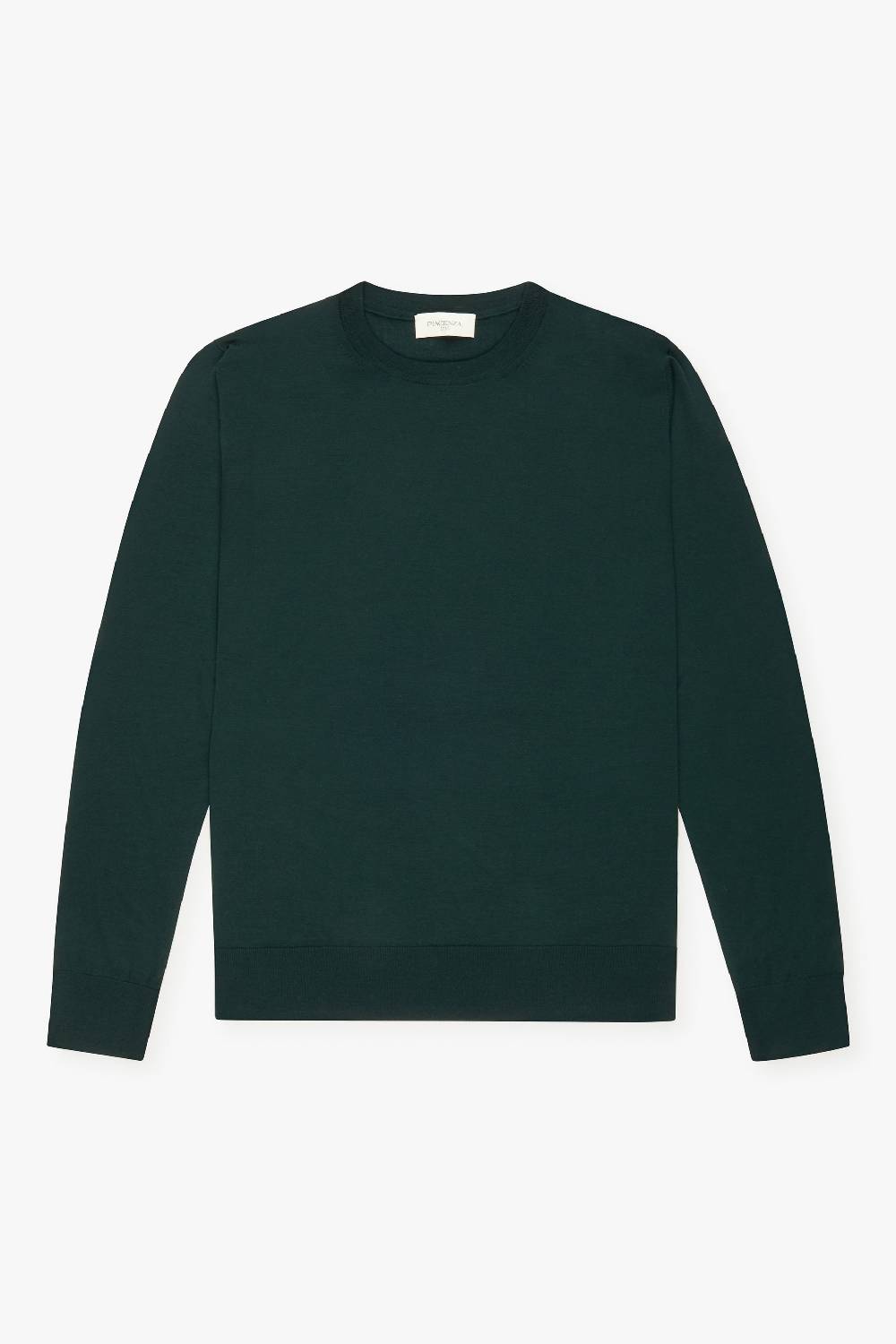 Piacenza 1733 Girocollo lana merino super fine verde scuro