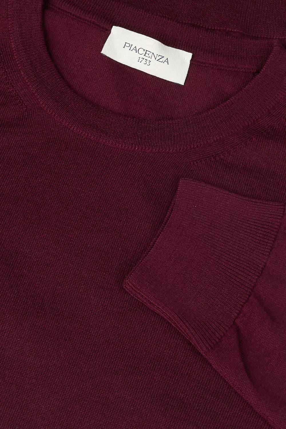 Piacenza 1733 Girocollo lana merino super fine bordeaux Moda