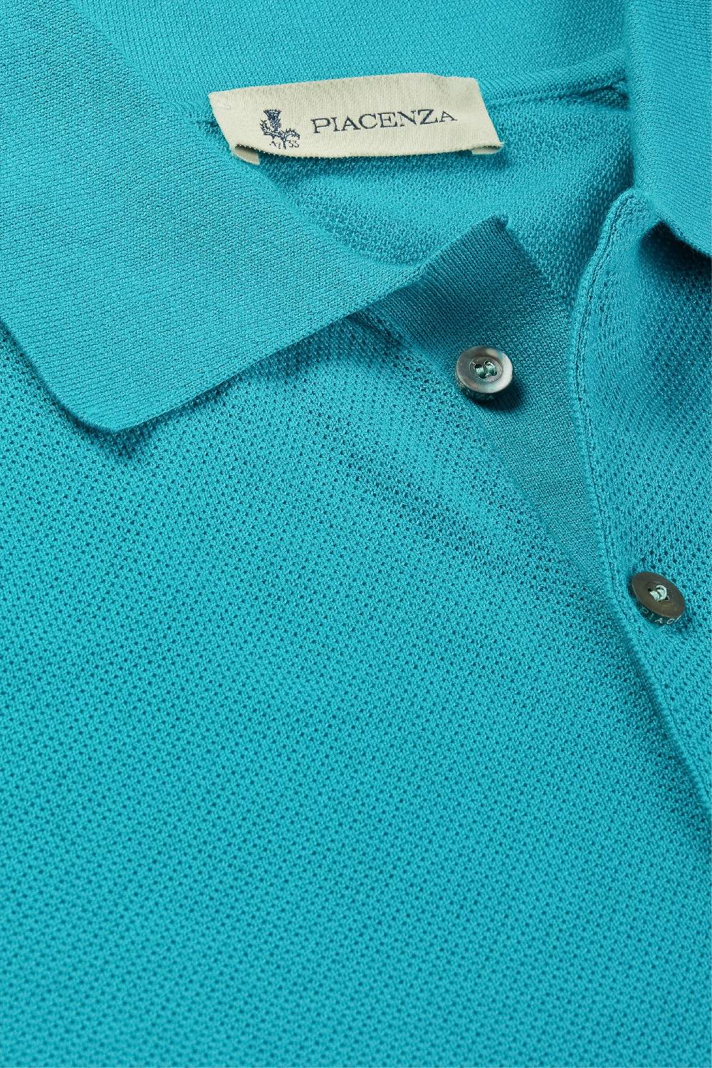 Piacenza 1733 Polo maniche lunghe micro mesh verde Qualità Garantita