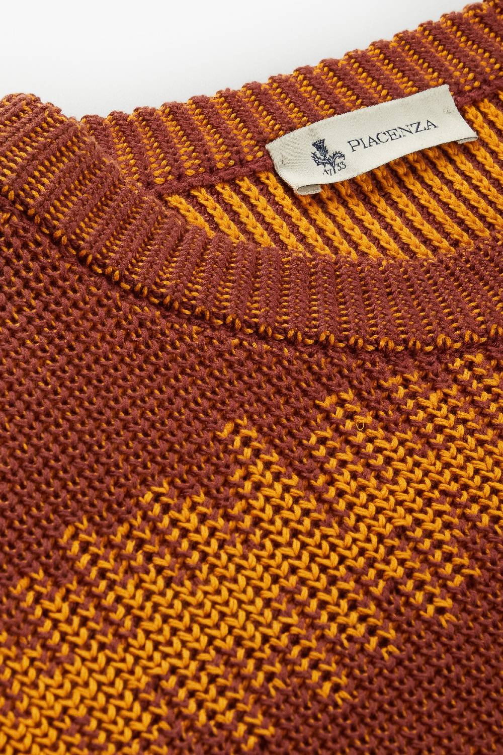 Piacenza 1733 Maglione ikat striped cob bruciato e becco d'oca Prezzo Ridotto