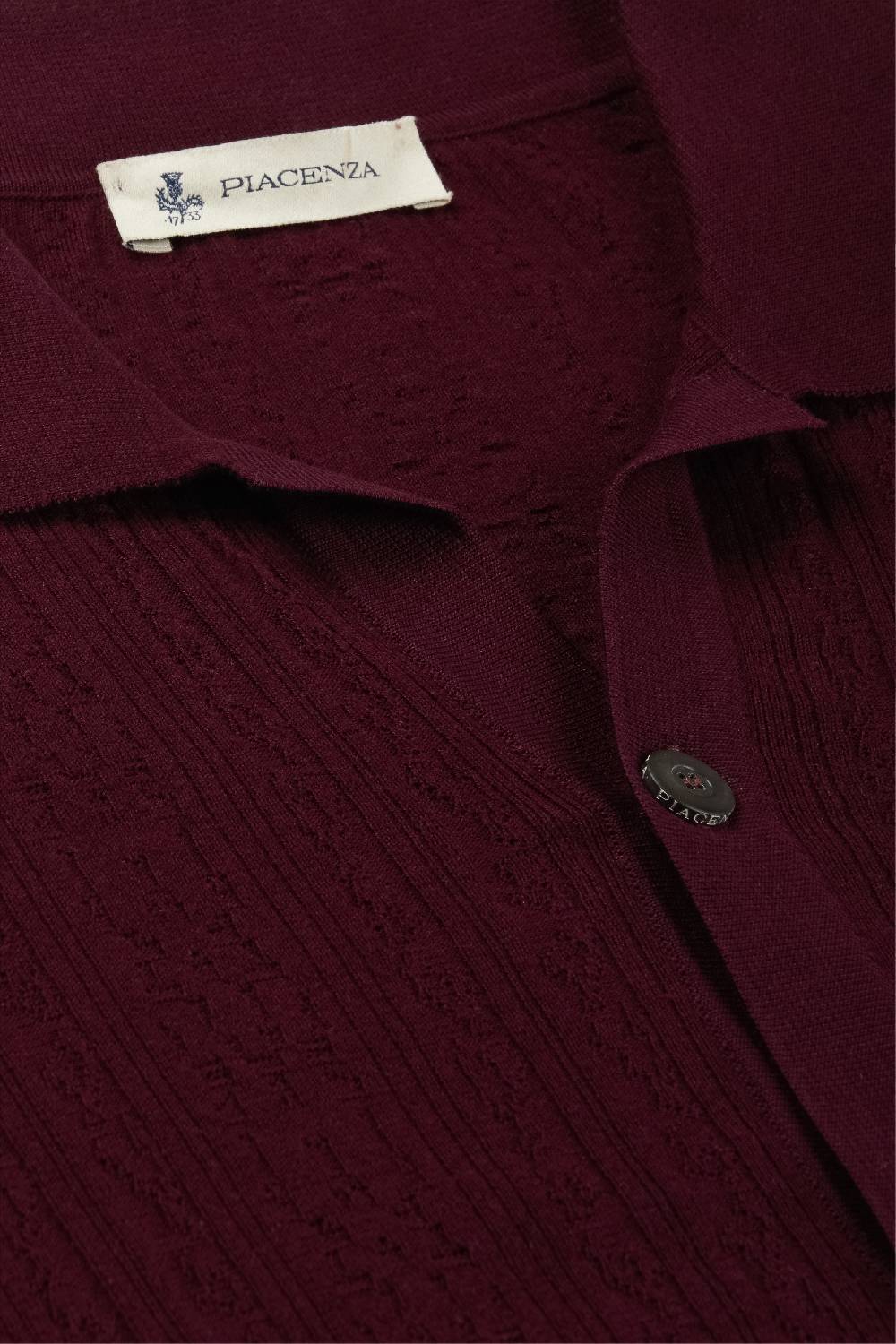 Piacenza 1733 Camicia maniche corte broken flat rib vinaccia Sottocosto