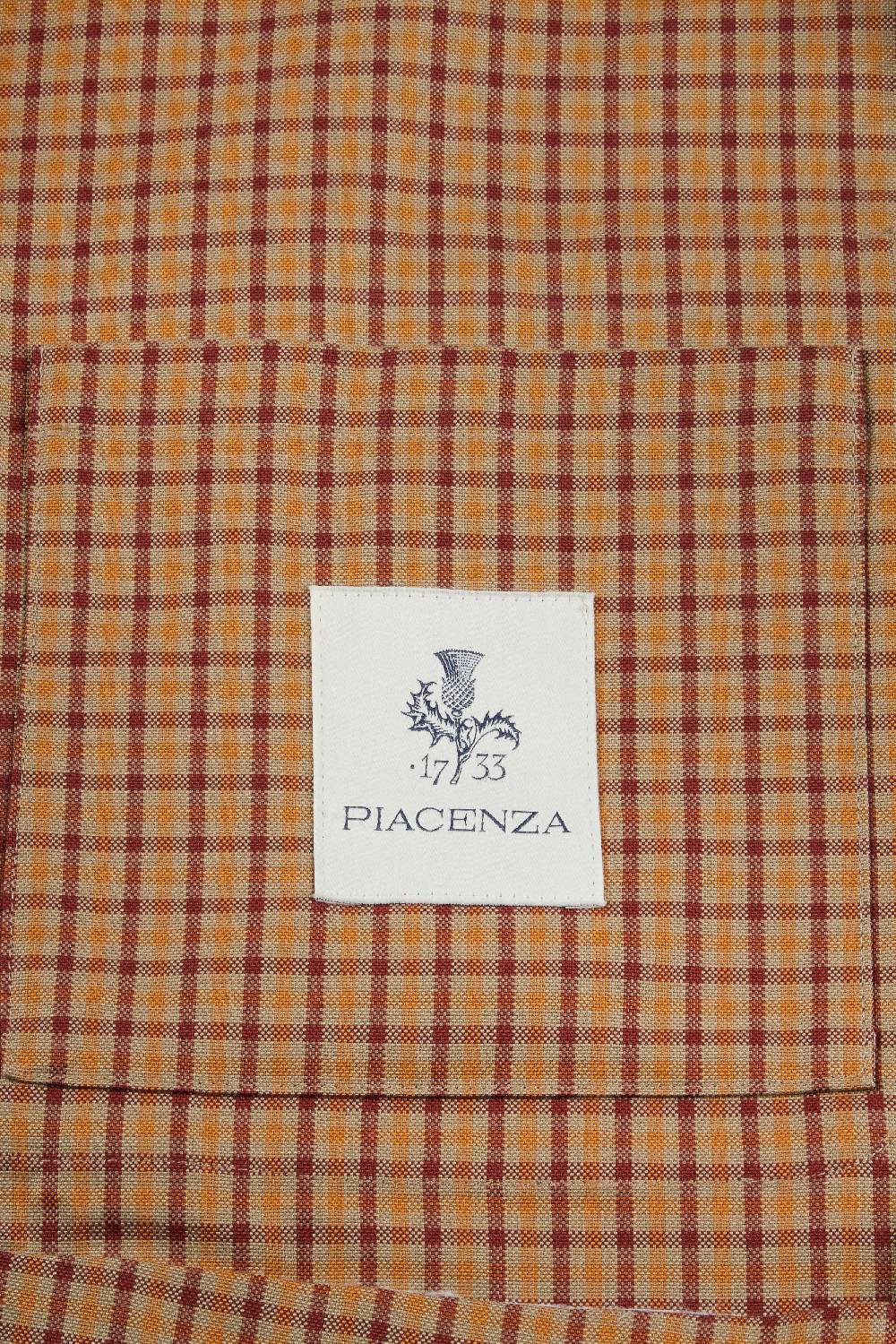 Piacenza 1733 Giacca micro check cammello e bordeaux Online
