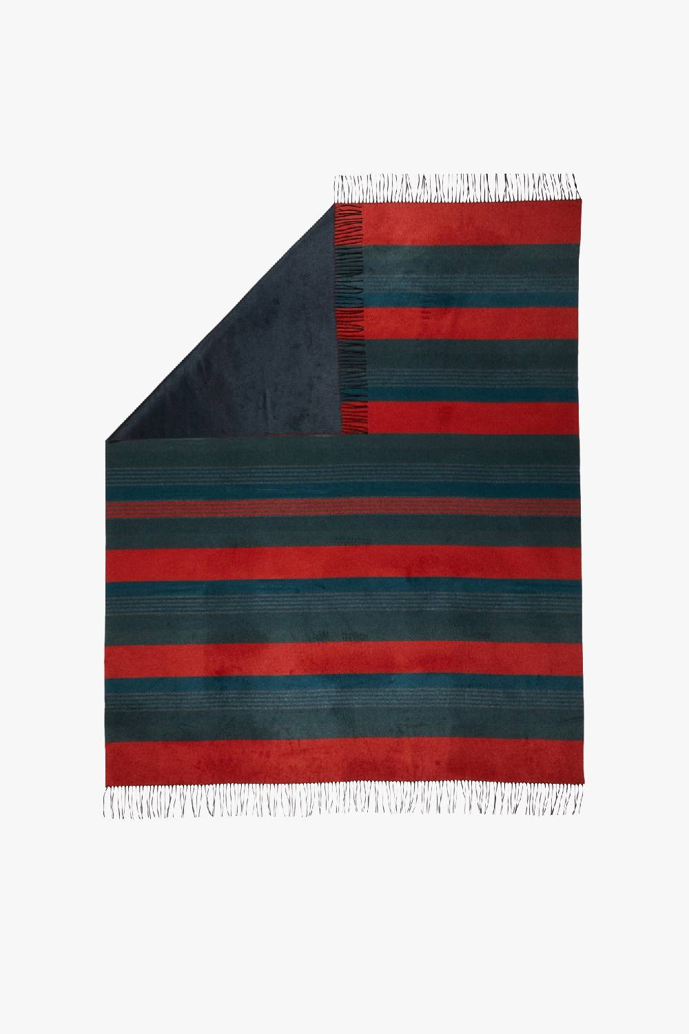 Piacenza 1733 BILBO Plaid righe Blu e Rosso Offerte