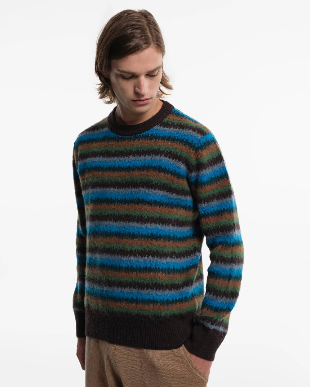 Piacenza 1733 Maglia in Cashmere fantasia verde In Linea