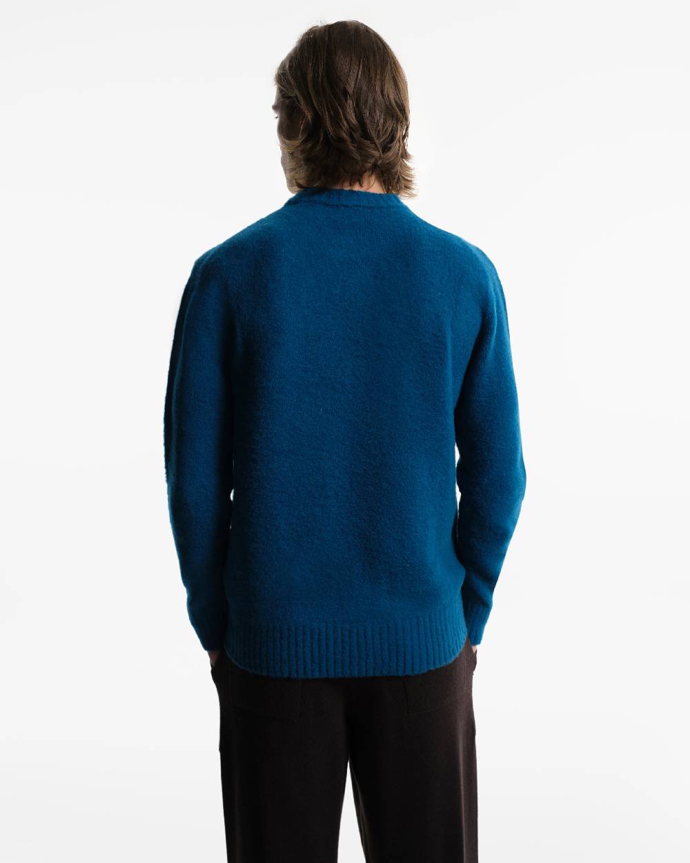 Piacenza 1733 Girocollo in Lana blu jeans Nuovo