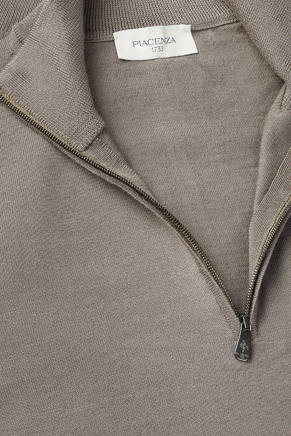 Piacenza 1733 Lupetto Zip lana merino super fine nocciola Novità