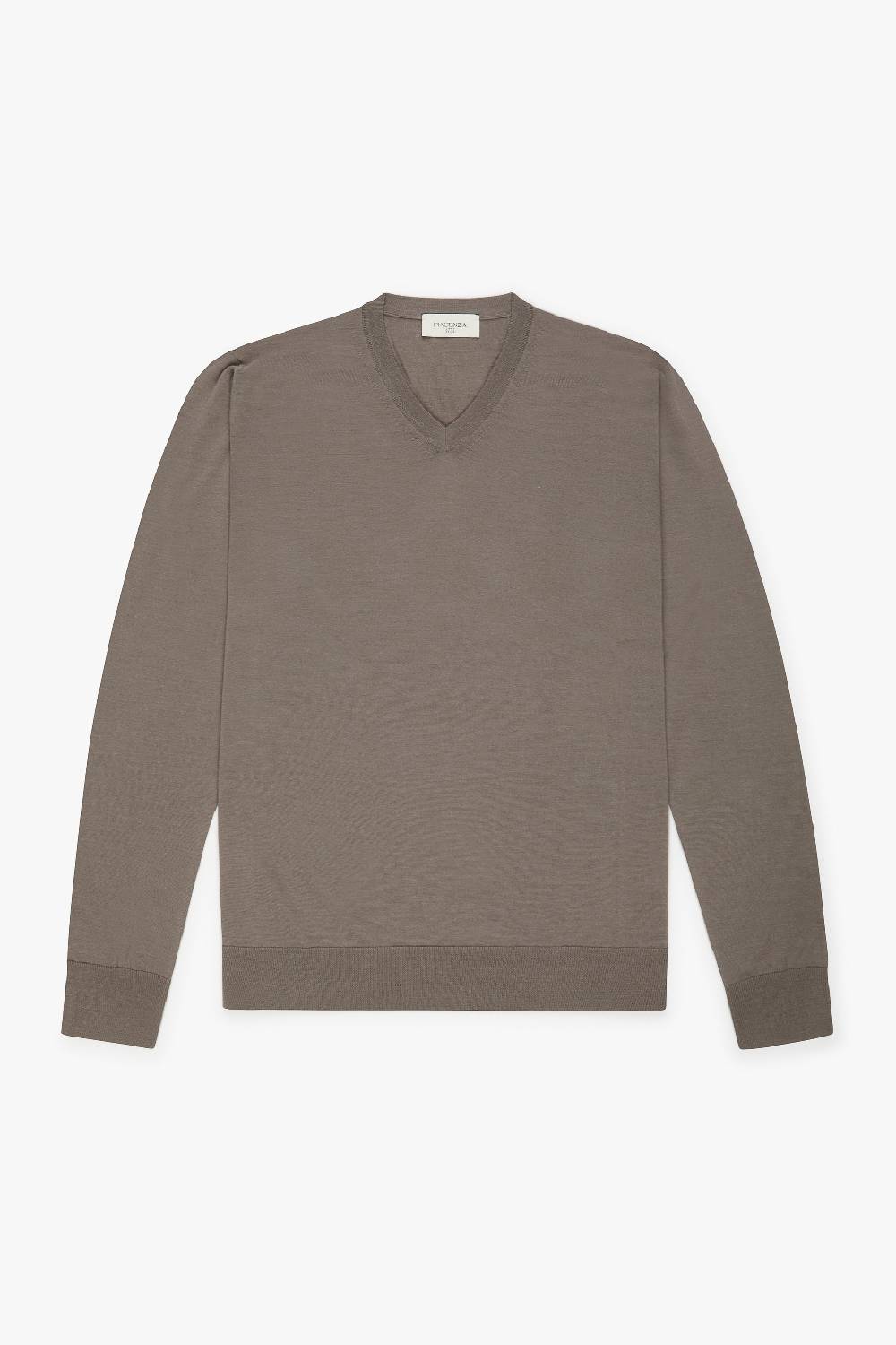 Piacenza 1733 Scollo V lana merino super fine nocciola Economico