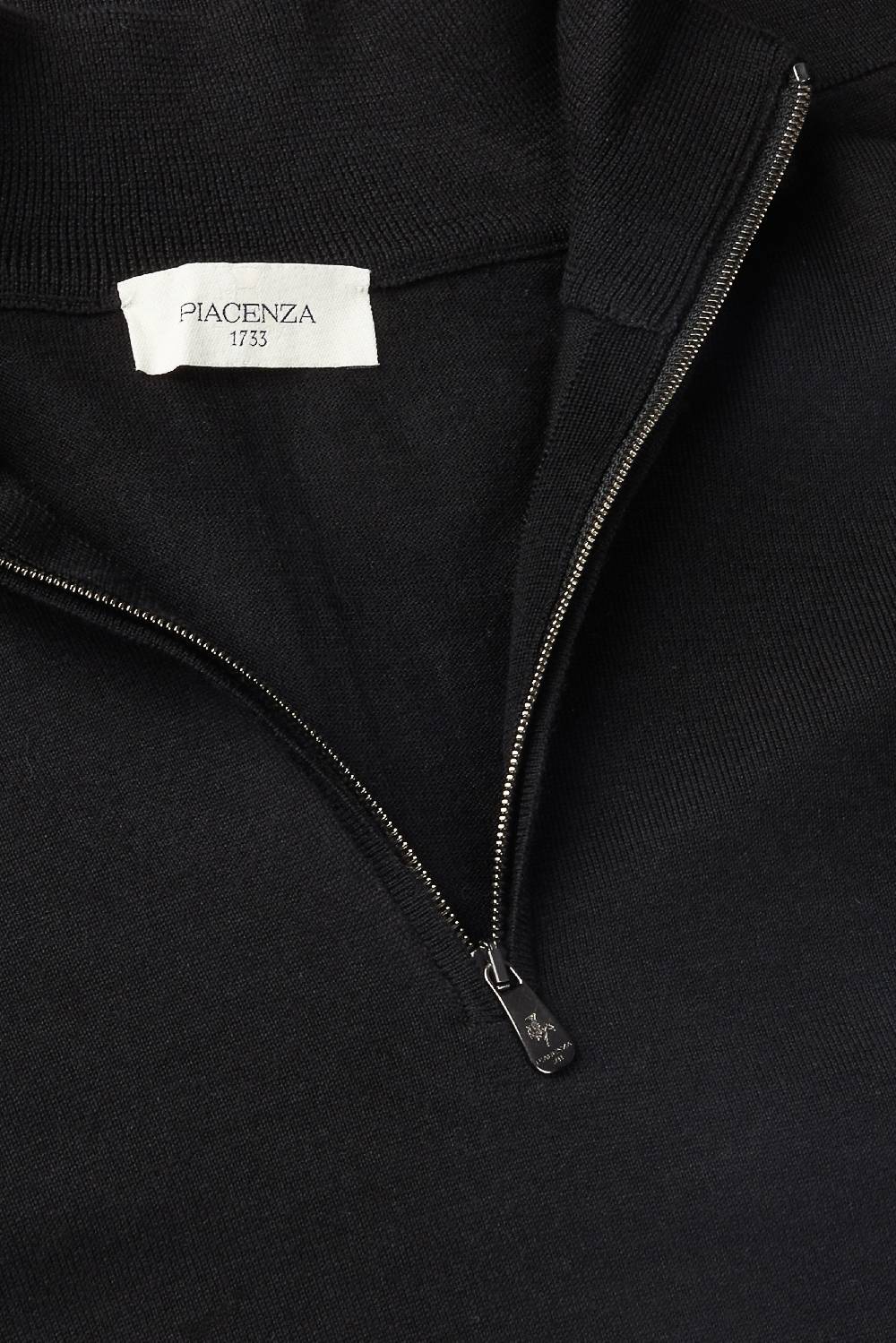 Piacenza 1733 Lupetto Zip lana merino super fine nero Online