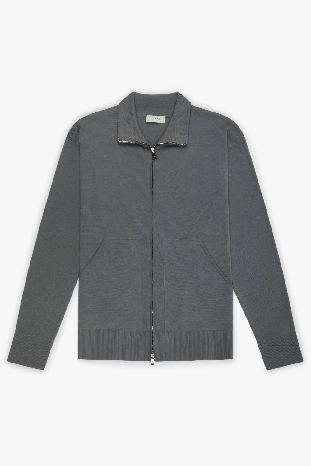 Piacenza 1733 Cardigan full zip grigio scuro Offerte