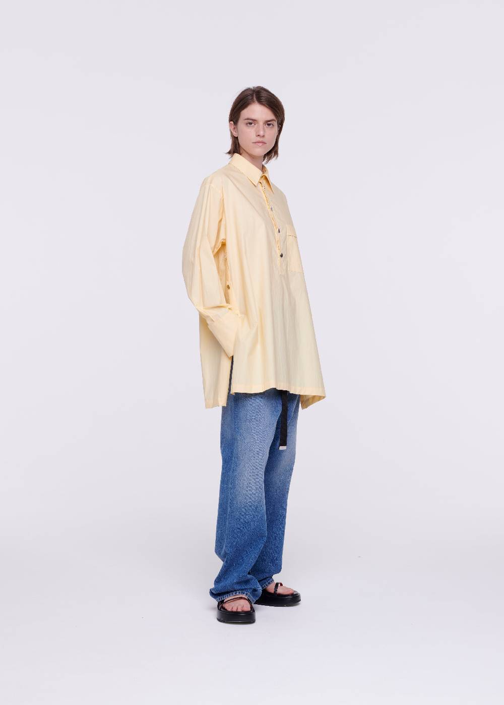 Plan C CAMICIA IN COTONE COLOR ZABAIONE Spedizione Gratuita