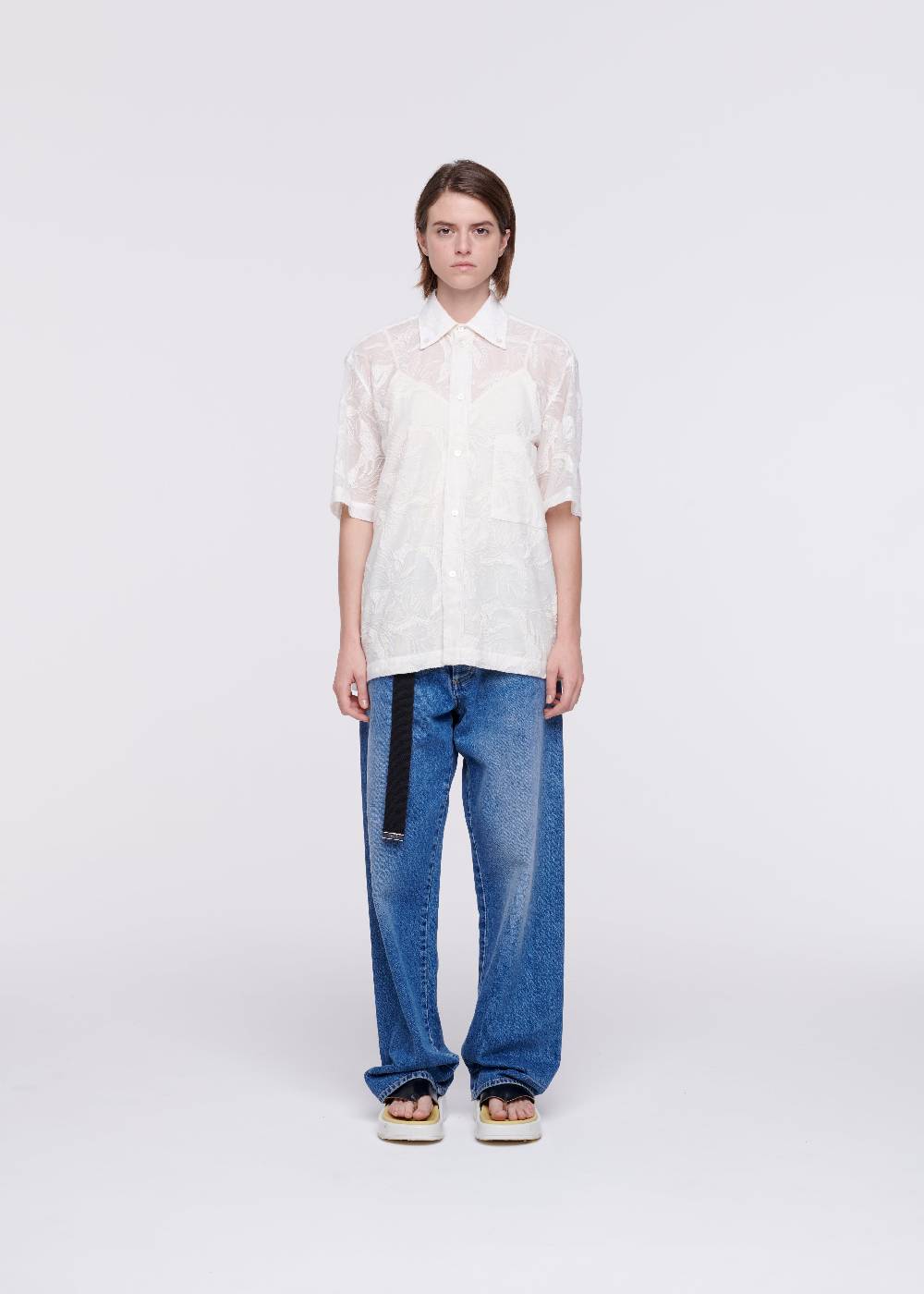 Plan C CAMICIA IN COTONE RICAMATA A FIORI Qualità Garantita