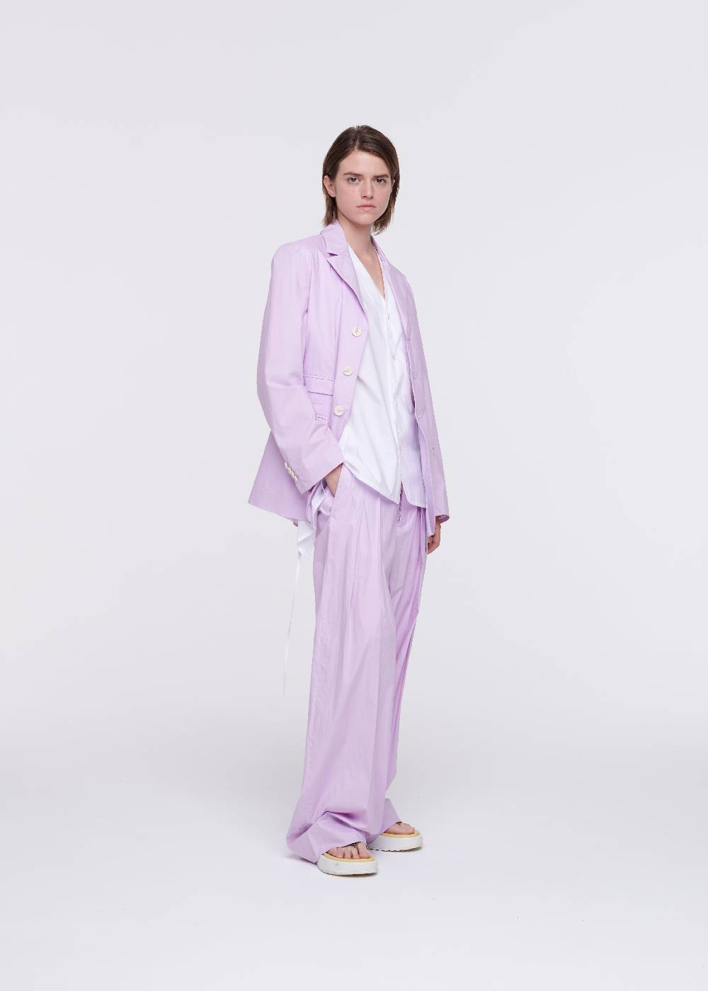 Plan C BLAZER LILLA IN COTONE Consegna Veloce