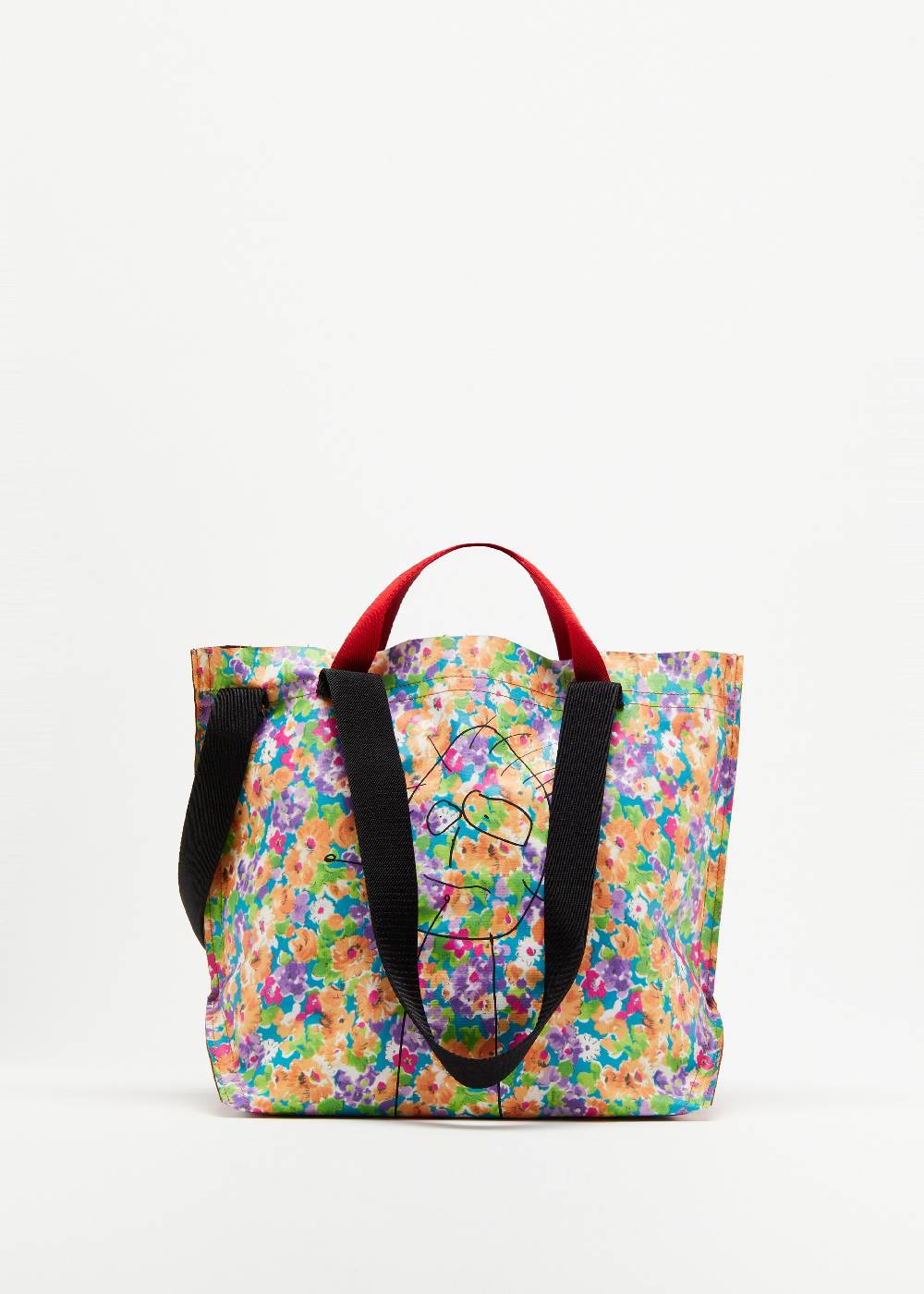 Plan C SHOPPER CON STAMPA FLOREALE "PILI AND BIANCA" MEDIA Prezzo Ridotto