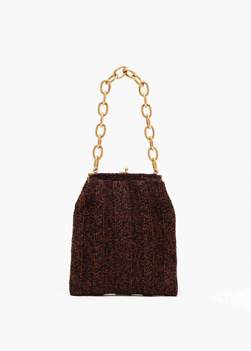 Plan C BORSA IN MAGLIA MARRONE MELANGE Outlet