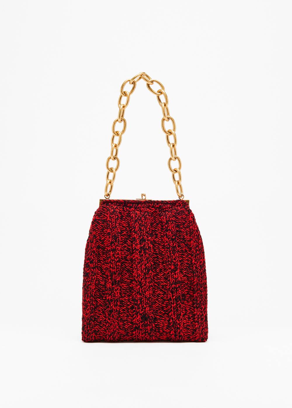 Plan C BORSA IN MAGLIA ROSSO MELANGE