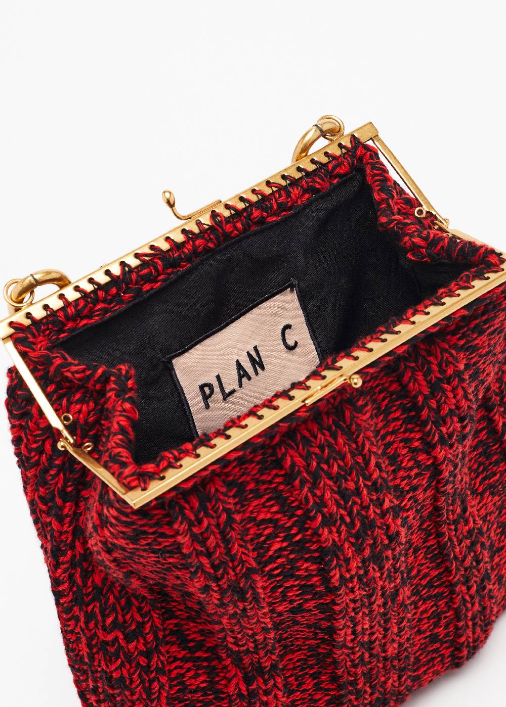 Plan C BORSA IN MAGLIA ROSSO MELANGE In Vendita