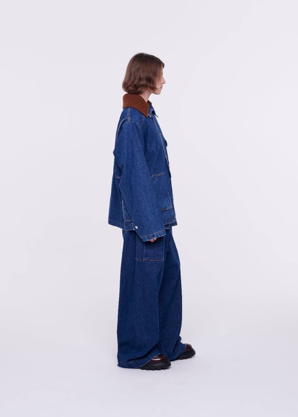 Plan C GIACCA IN DENIM CON COLLETTO IN MAGLIA REMOVIBILE 2025
