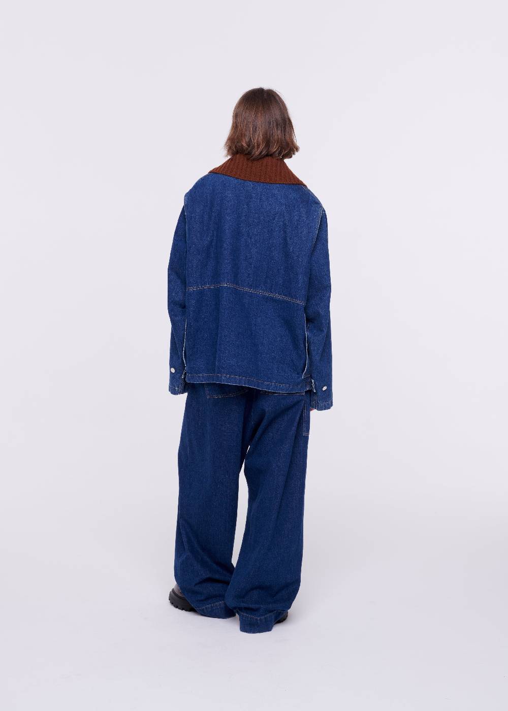 Plan C GIACCA IN DENIM CON COLLETTO IN MAGLIA REMOVIBILE 2025
