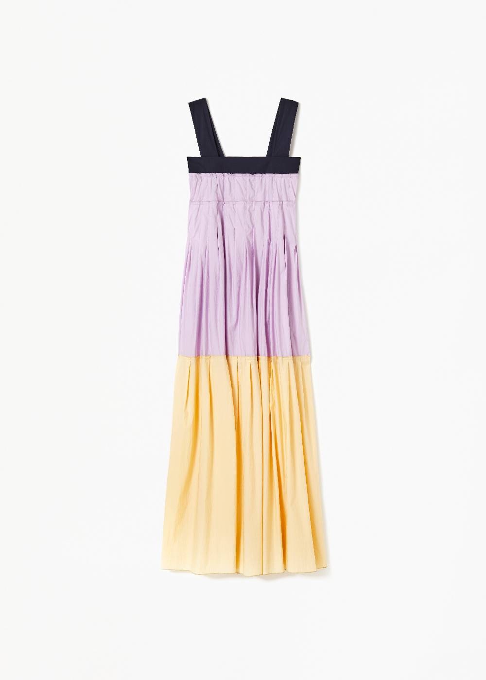 Plan C ABITO LUNGO IN COTONE COLOR BLOCK