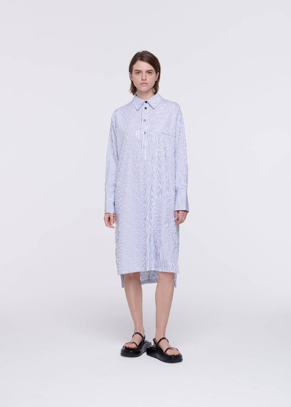 Plan C ABITO CAMICIA A RIGHE IN COTONE Soddisfazione Garantita