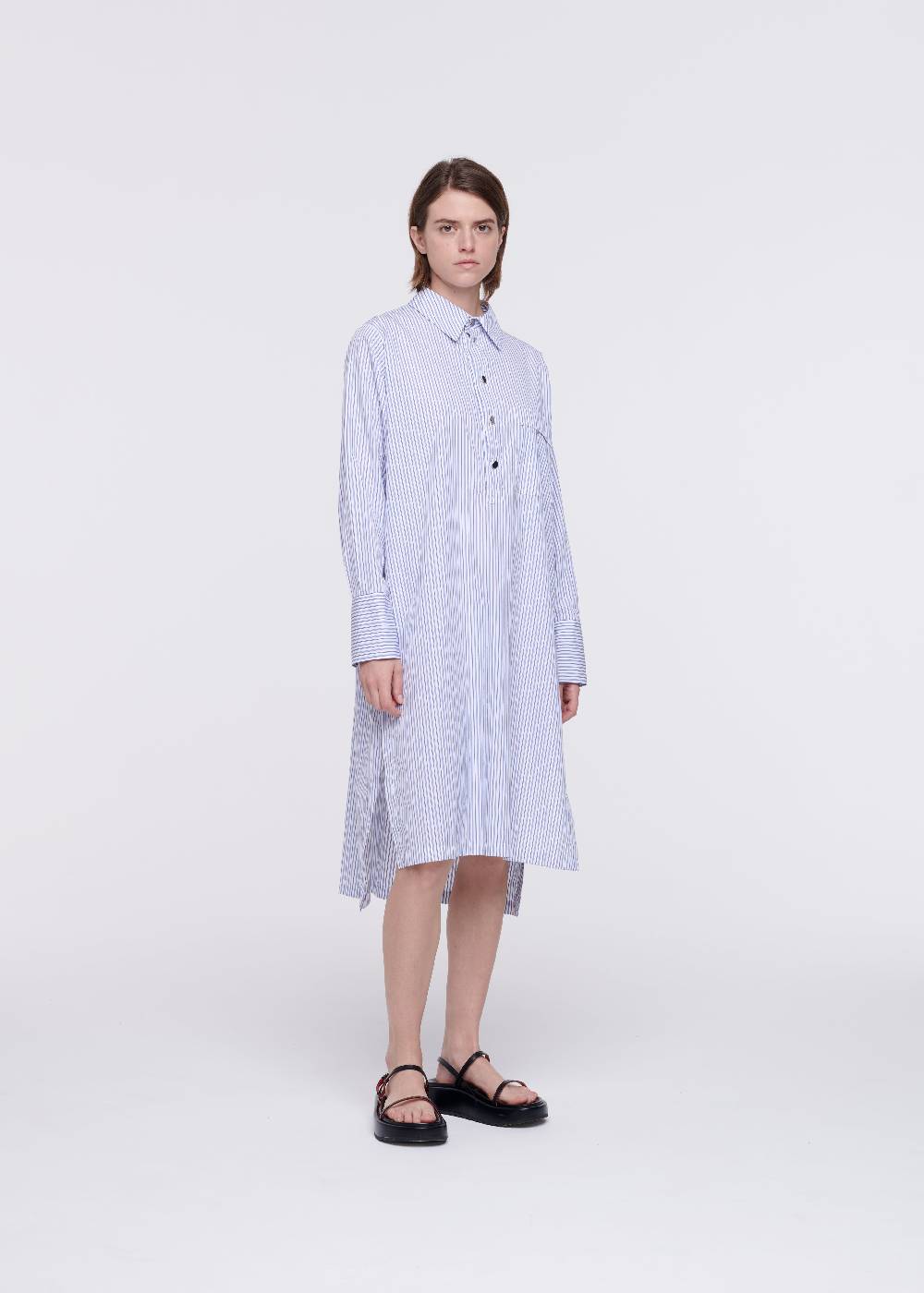 Plan C ABITO CAMICIA A RIGHE IN COTONE Soddisfazione Garantita