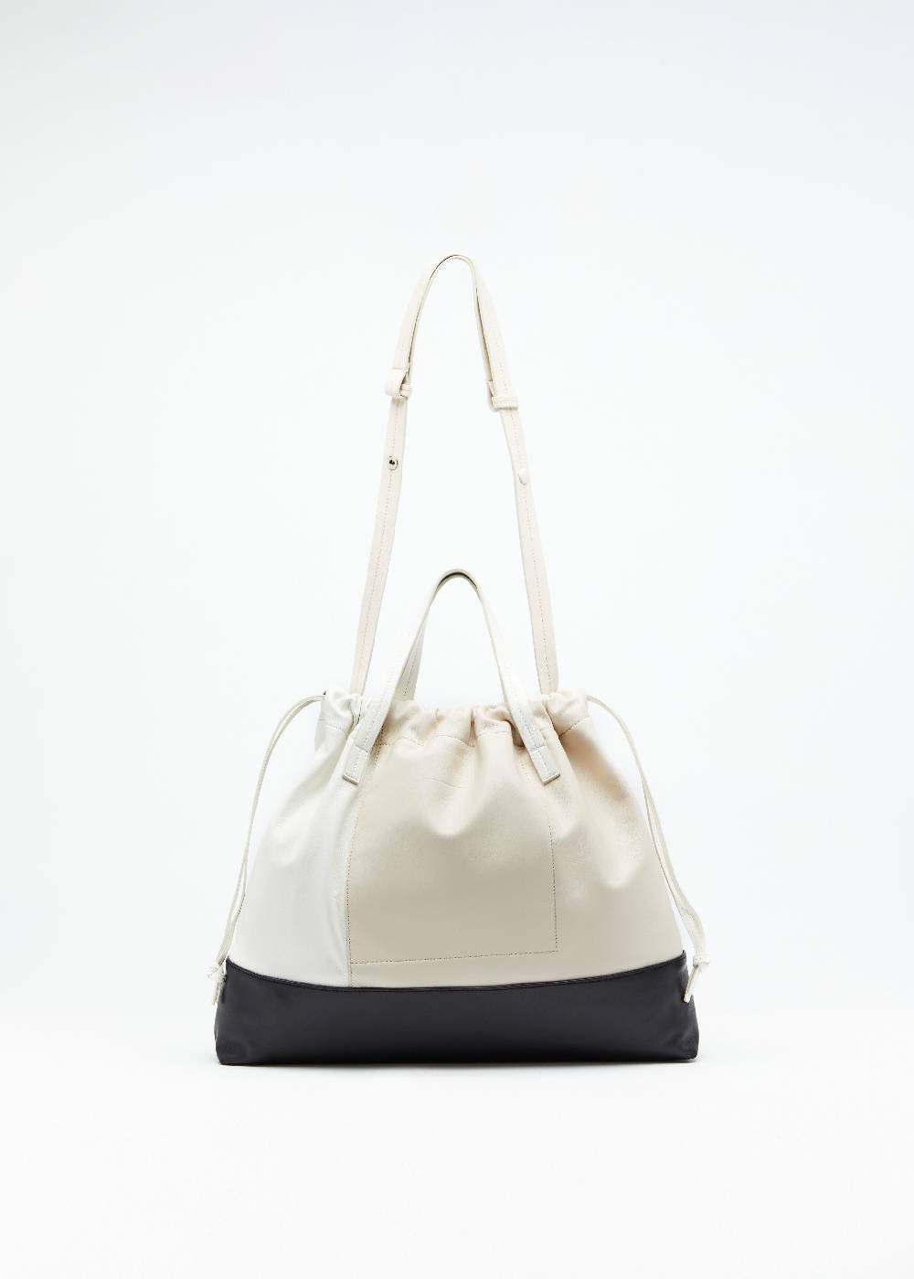 Plan C BORSA CON COULISSE IN NAPPA COLOR BLOCK Sottocosto