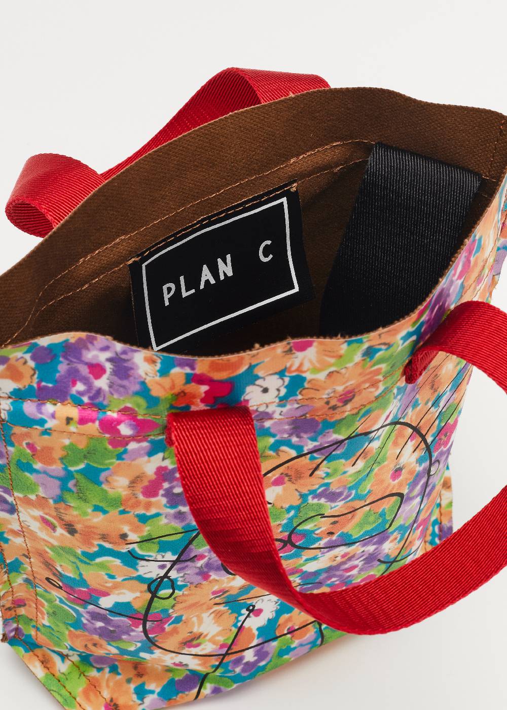 Plan C SHOPPER CON STAMPA FLOREALE "PILI E BIANCA" MINI Convenienza