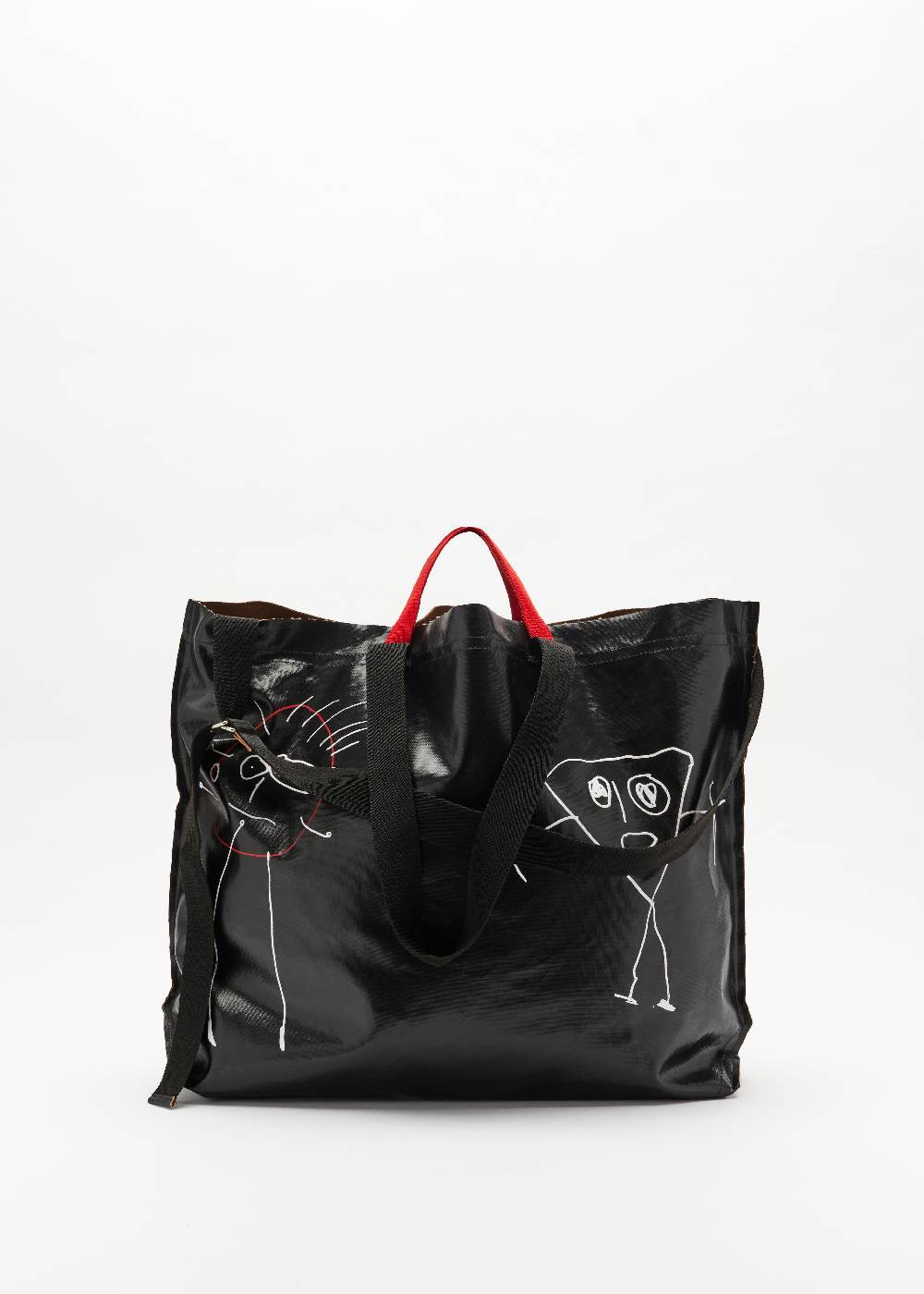 Plan C SHOPPER NERA "PILI E BIANCA" GRANDE