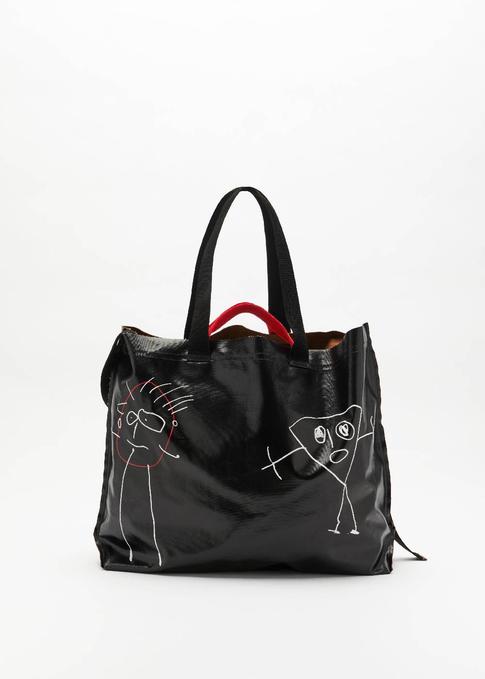 Plan C SHOPPER NERA "PILI E BIANCA" GRANDE Presa