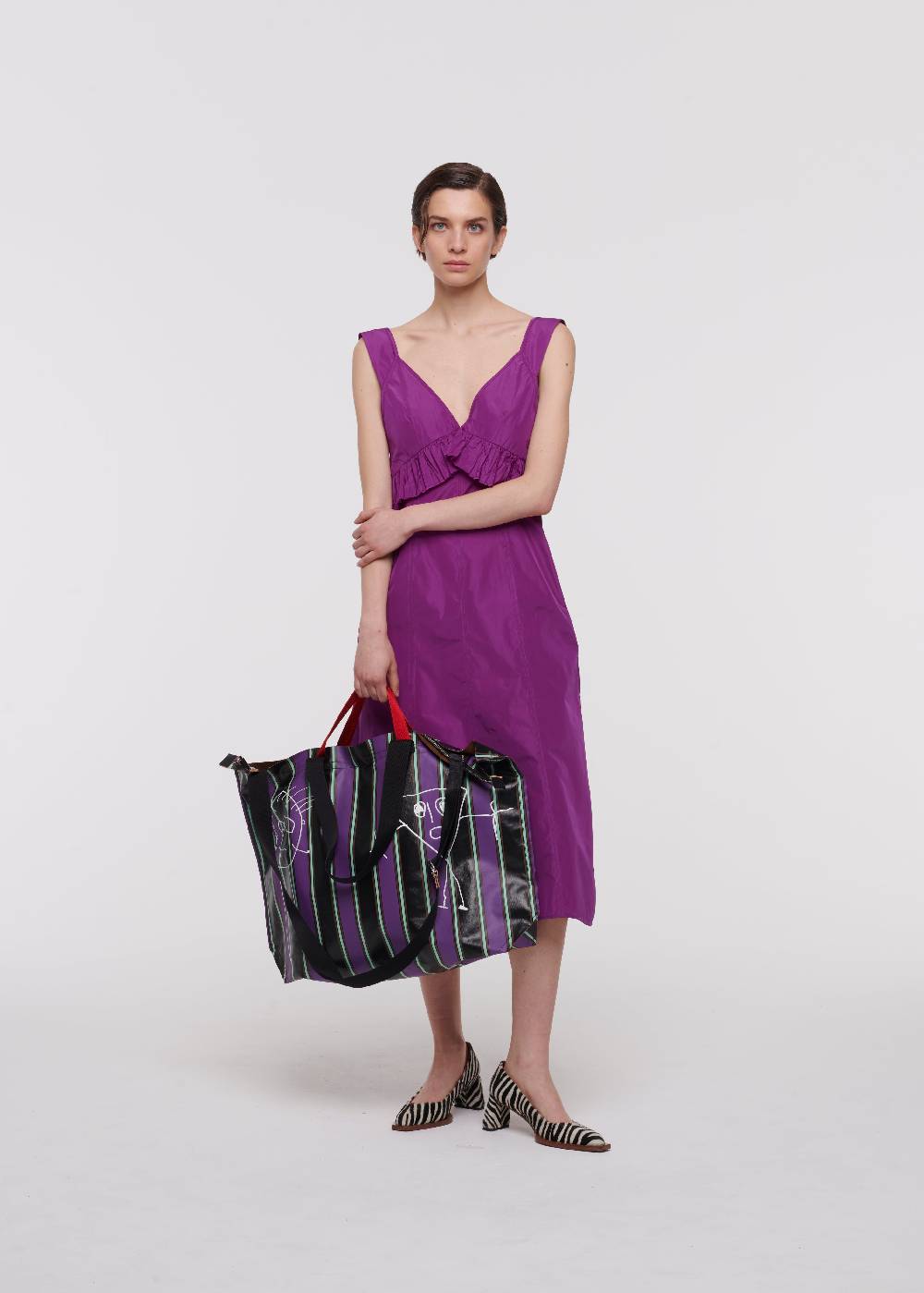 Plan C SHOPPER BIANCA "PILI E BIANCA" GRANDE Sconto