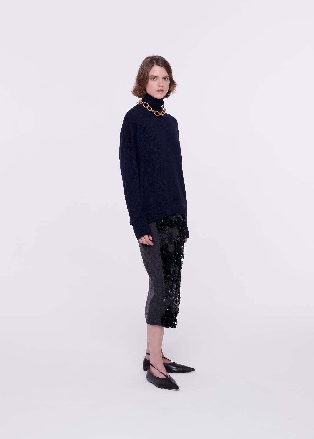 Plan C DOLCEVITA BLU IN LANA MERINO Outlet