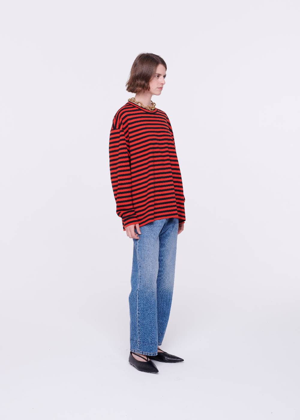 Plan C T-SHIRT A MANICHE LUNGHE A RIGHE Offerte