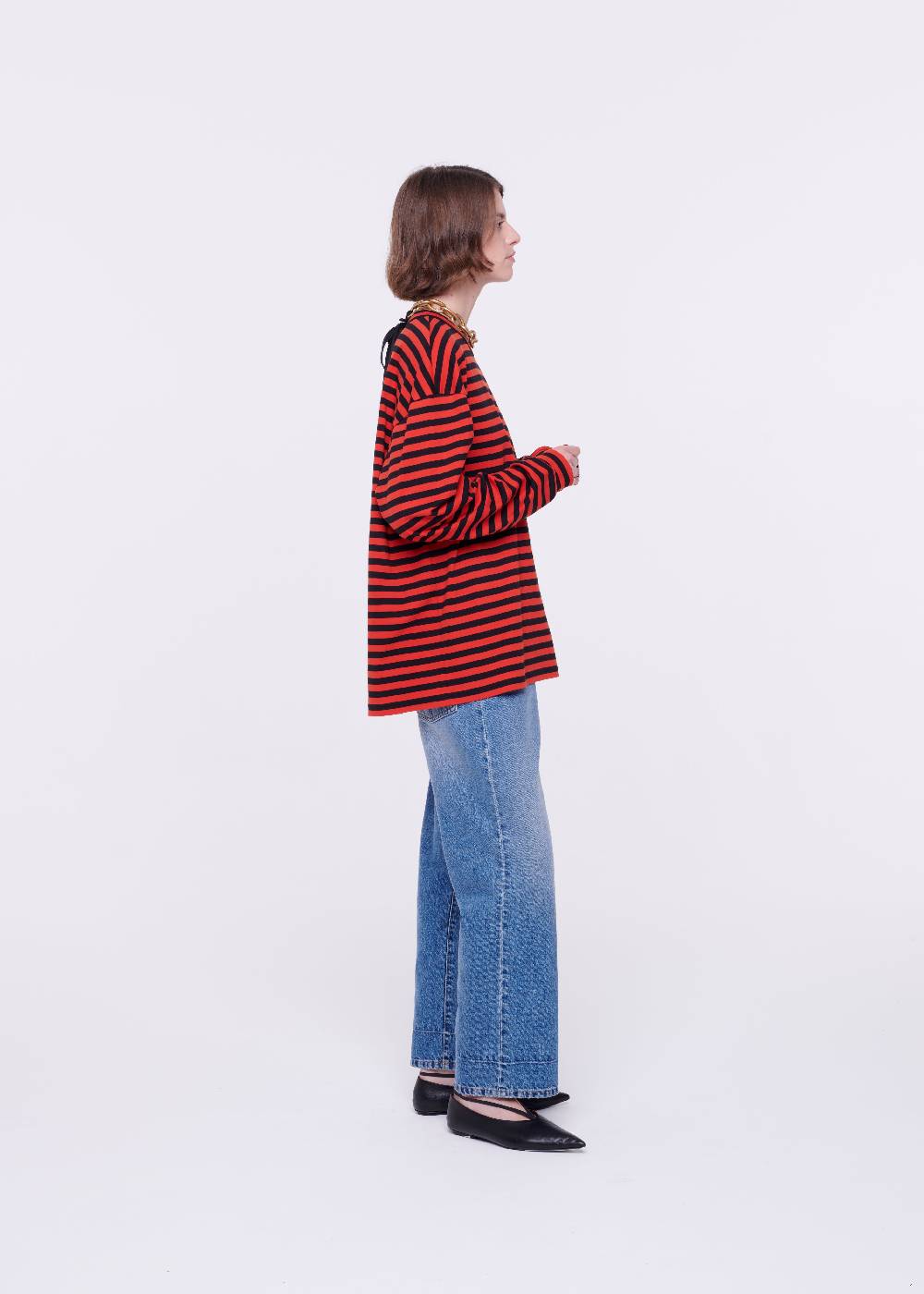Plan C T-SHIRT A MANICHE LUNGHE A RIGHE Offerte