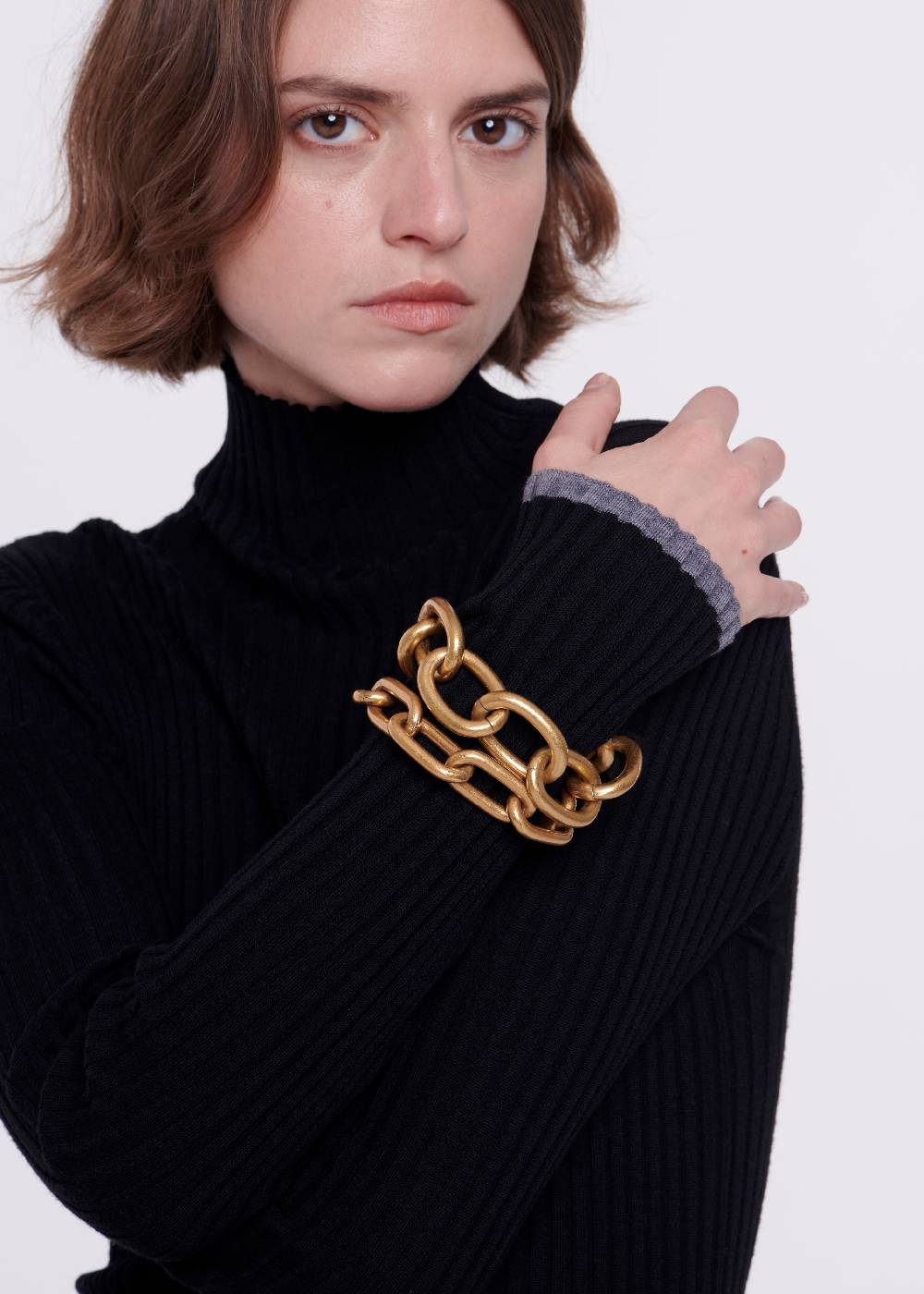 Plan C BRACCIALE CHUNKY DORATO A CATENA Saldi Di Fabbrica