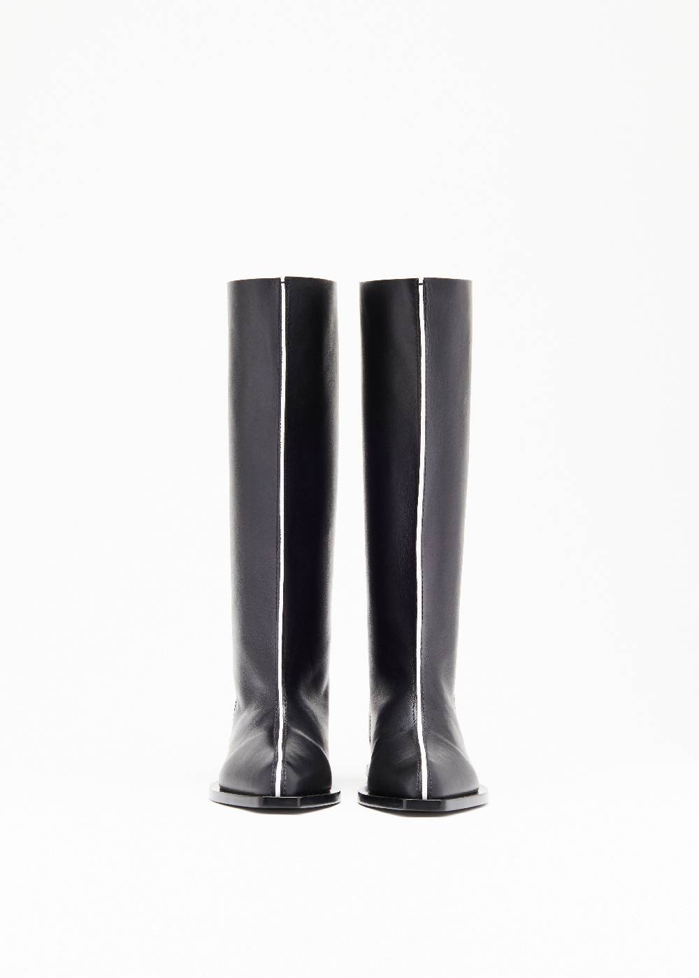Plan C BLACK LEATHER HIGH BOOTS Negozio
