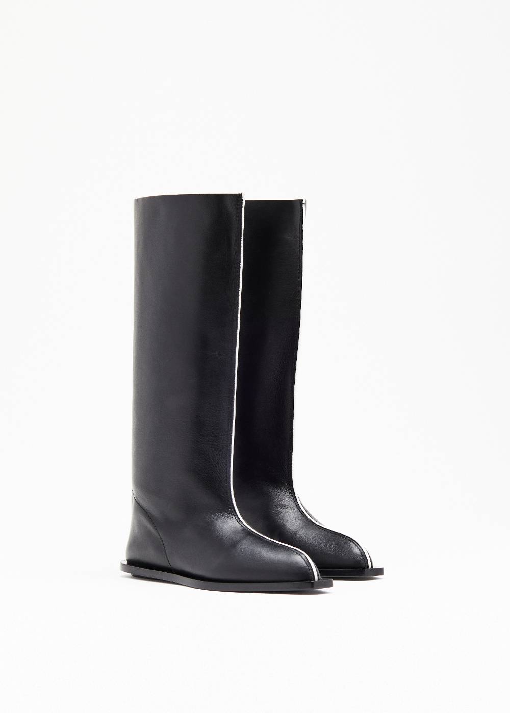 Plan C BLACK LEATHER HIGH BOOTS Negozio