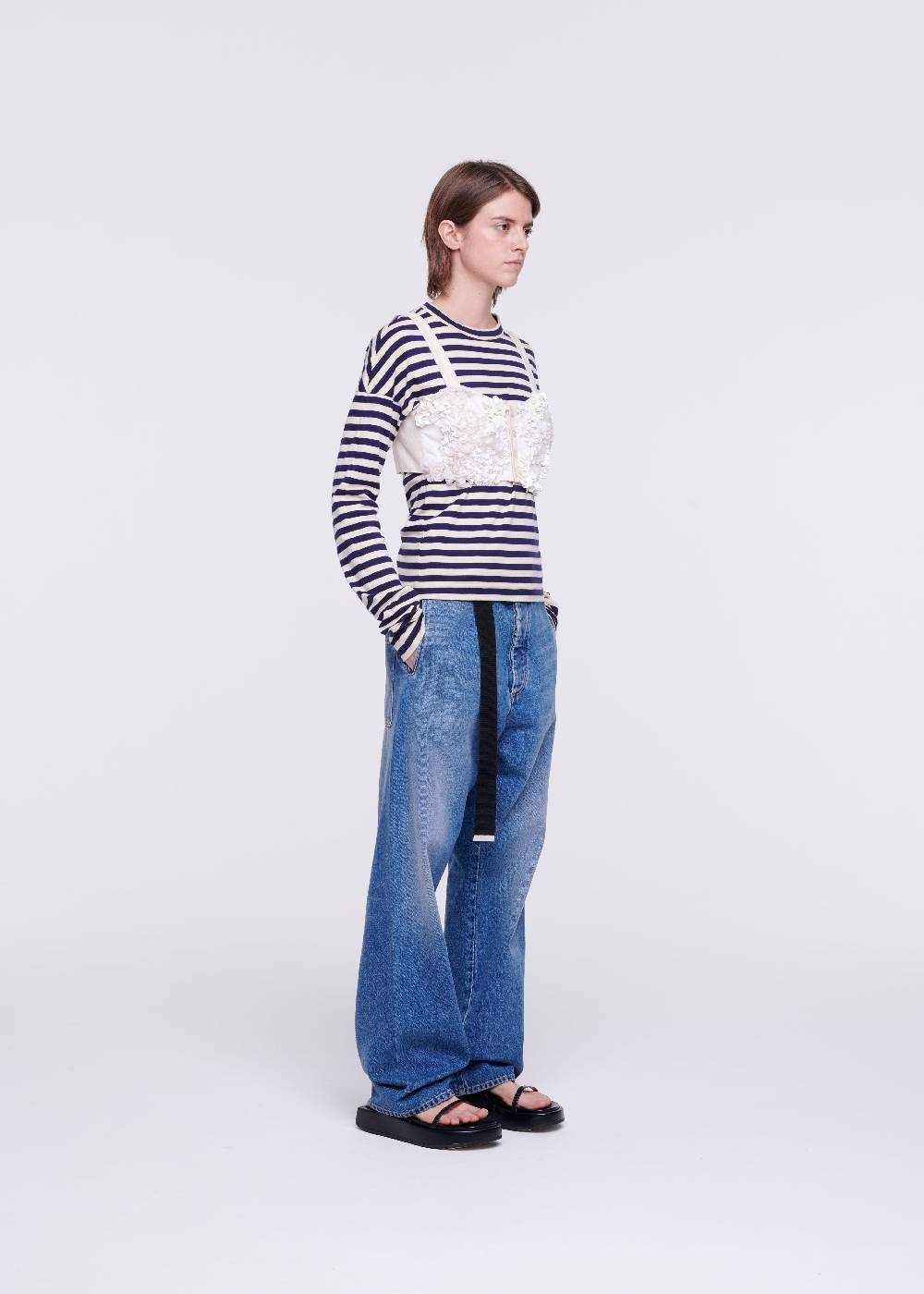Plan C TOP A BUSTINO CON PAILLETTES COLOR CREMA Nuova