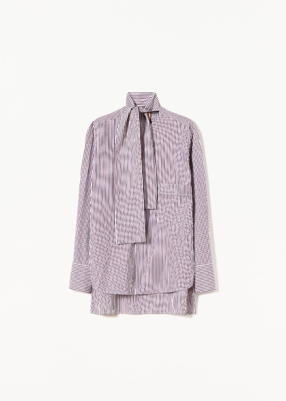 Plan C CAMICIA DI COTONE A RIGHE CON FOULARD Moda