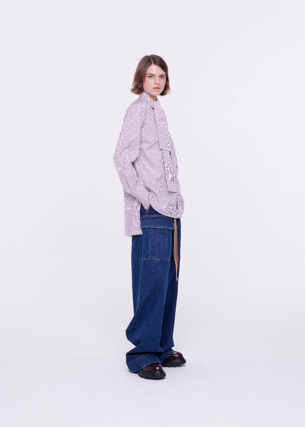 Plan C CAMICIA DI COTONE A RIGHE CON FOULARD Moda