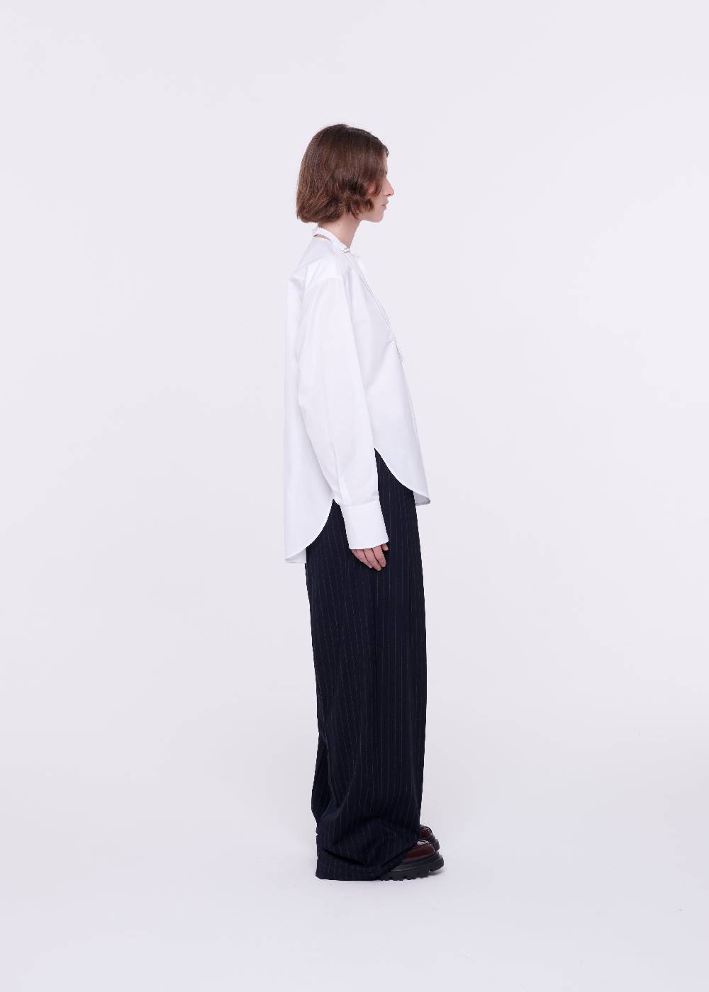 Plan C CAMICIA BIANCA DI COTONE CON PAPILLON Italy