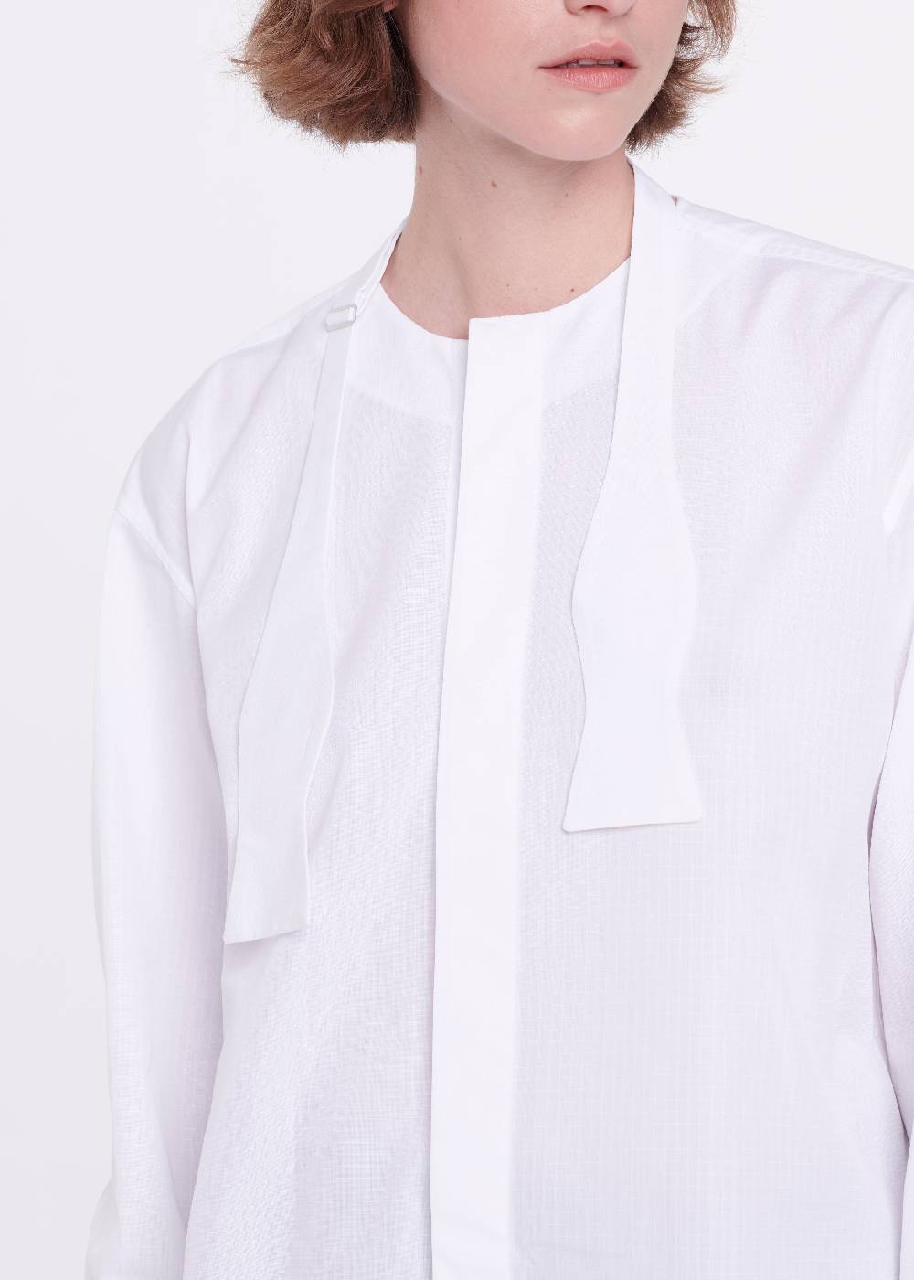 Plan C CAMICIA BIANCA DI COTONE CON PAPILLON Italy