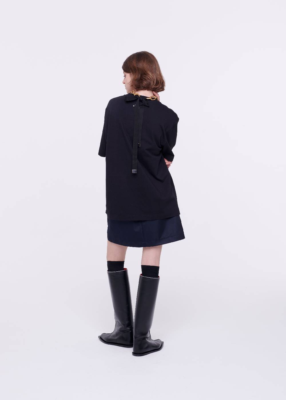 Plan C T-SHIRT NERA IN COTONE CON STAMPA Qualità