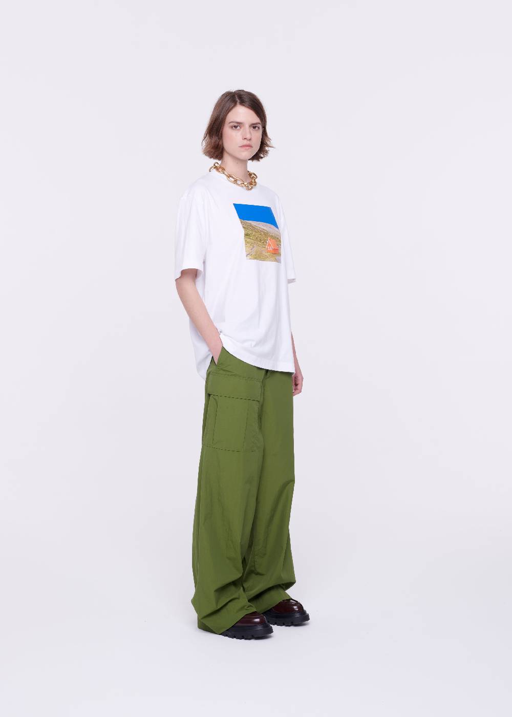 Plan C T-SHIRT BIANCA IN COTONE CON STAMPA Vendita
